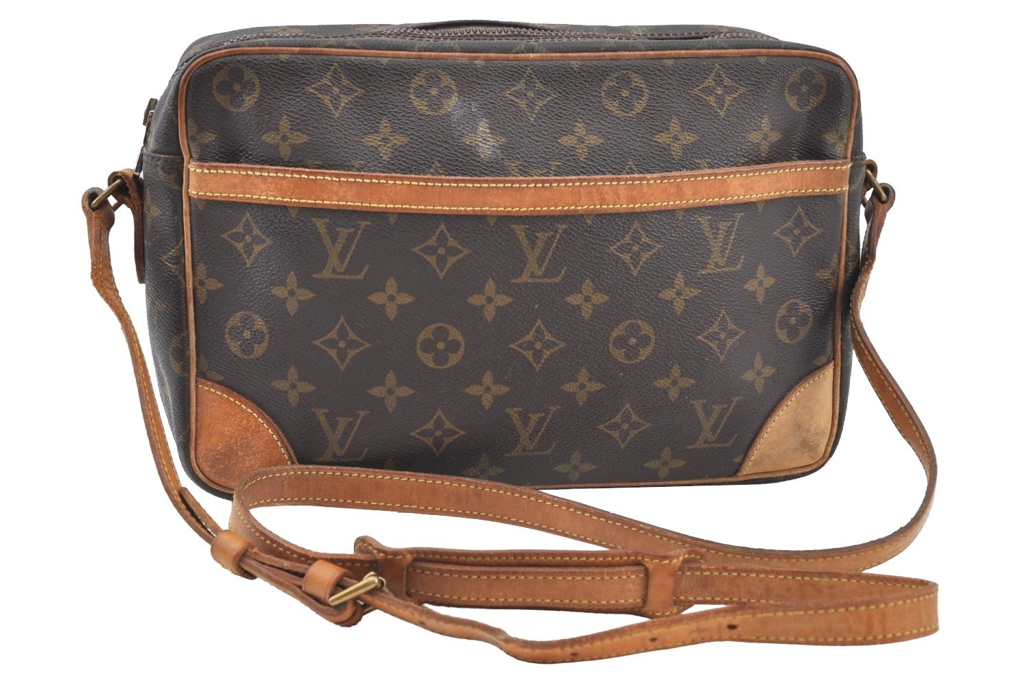 Authentic Louis Vuitton Monogram Trocadero 30 Shoulder Cross Bag M51272 LV K8672