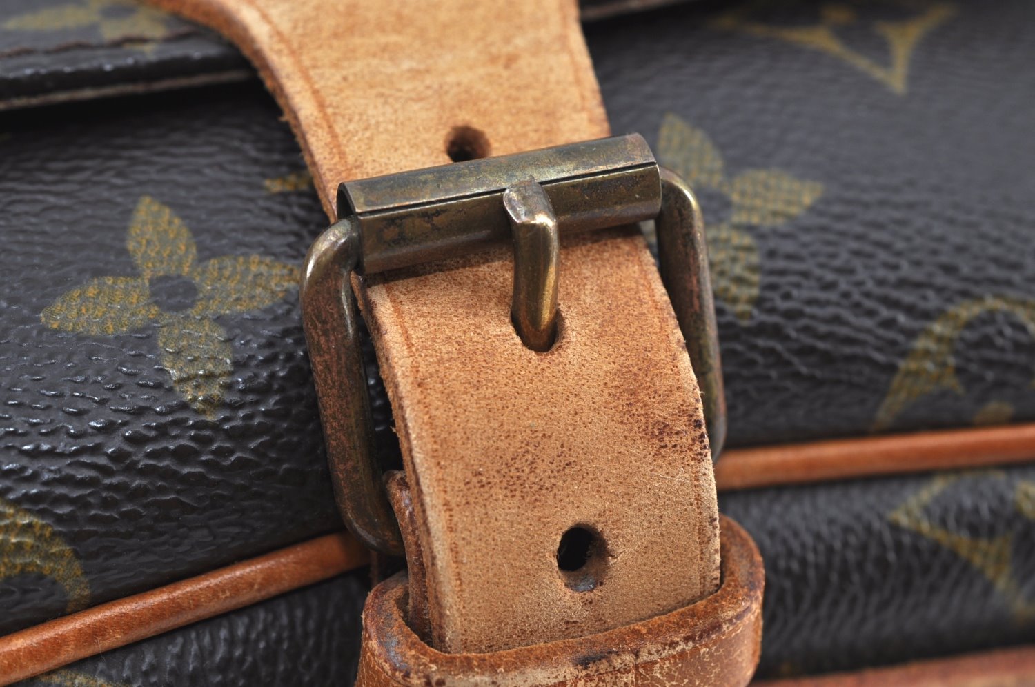 Authentic Louis Vuitton Monogram Cartouchiere MM M51253 Shoulder Bag Junk K8675