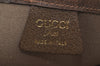 Authentic GUCCI Web Sherry Line GG Plus PVC Leather Tote Bag Brown K8681