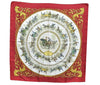 Authentic HERMES Carre 90 Scarf "LA PROMENADE DE LONGCHAMPS" Silk Bordeaux K8688