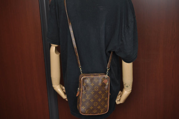 Authentic Louis Vuitton Monogram Danube Shoulder Cross Bag Old Model LV K8696