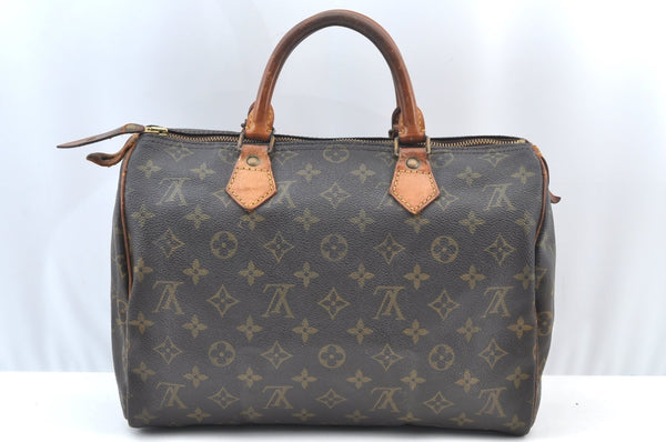 Authentic Louis Vuitton Monogram Speedy 30 Hand Boston Bag M41526 LV K8701