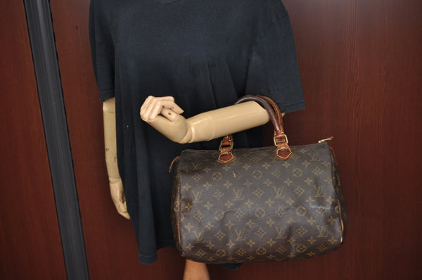 Authentic Louis Vuitton Monogram Speedy 30 Hand Boston Bag Old Model LV K8708