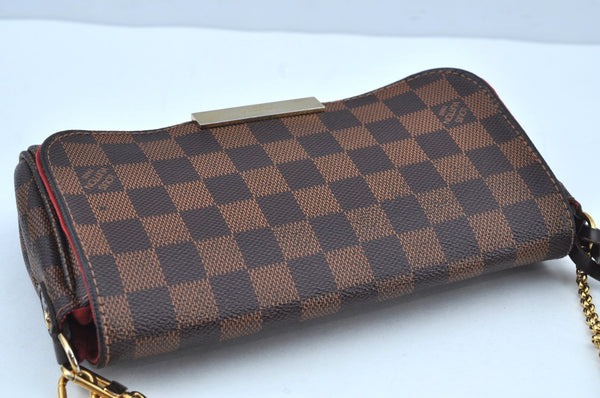 Authentic Louis Vuitton Damier Favorite PM 2Way Shoulder Bag N41276 LV Box K8717