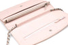 Authentic CHANEL Caviar Skin CC Logo Chain Shoulder Long Wallet Pink Box K8718