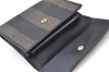 Auth FENDI Zucca Pequin Wallet Key Case Canvas PVC Leather Brown 2Set K8726