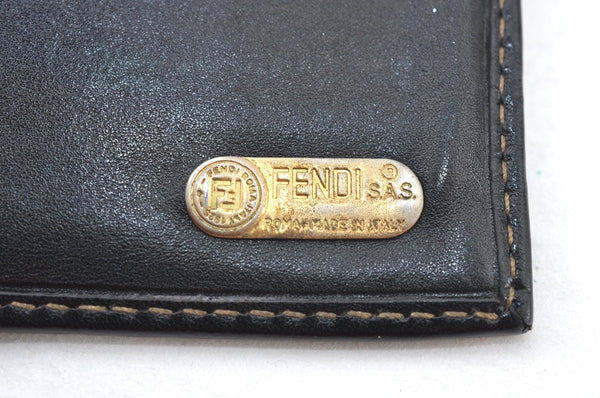Auth FENDI Zucca Pequin Wallet Key Case Canvas PVC Leather Brown 2Set K8726