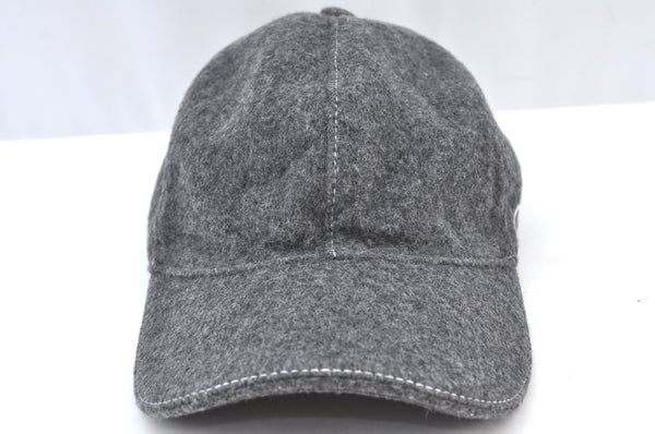 Authentic GUCCI Web Sherry Line Cap Wool Size L Gray K8727