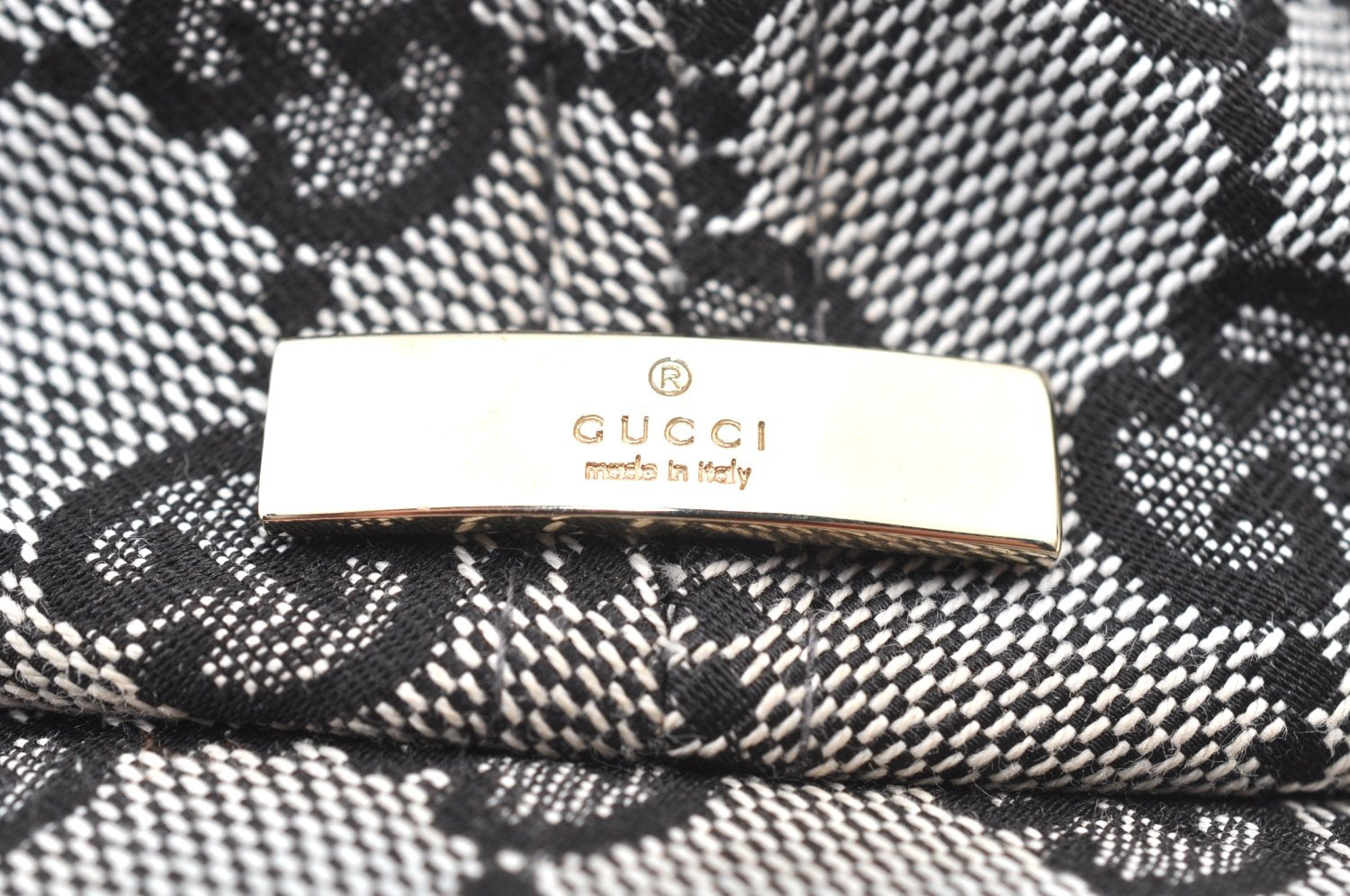 Authentic GUCCI Sherry Line Cap GG Canvas Leather Size XS Black K8728