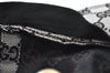 Authentic GUCCI Sherry Line Cap GG Canvas Leather Size XS Black K8728