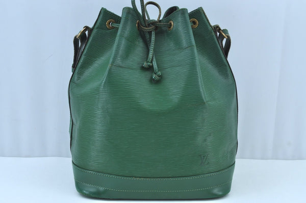 Authentic Louis Vuitton Epi Noe Shoulder Drawstring Bag Green M44004 LV K8734