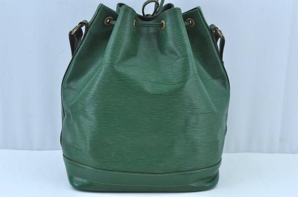 Authentic Louis Vuitton Epi Noe Shoulder Drawstring Bag Green M44004 LV K8734