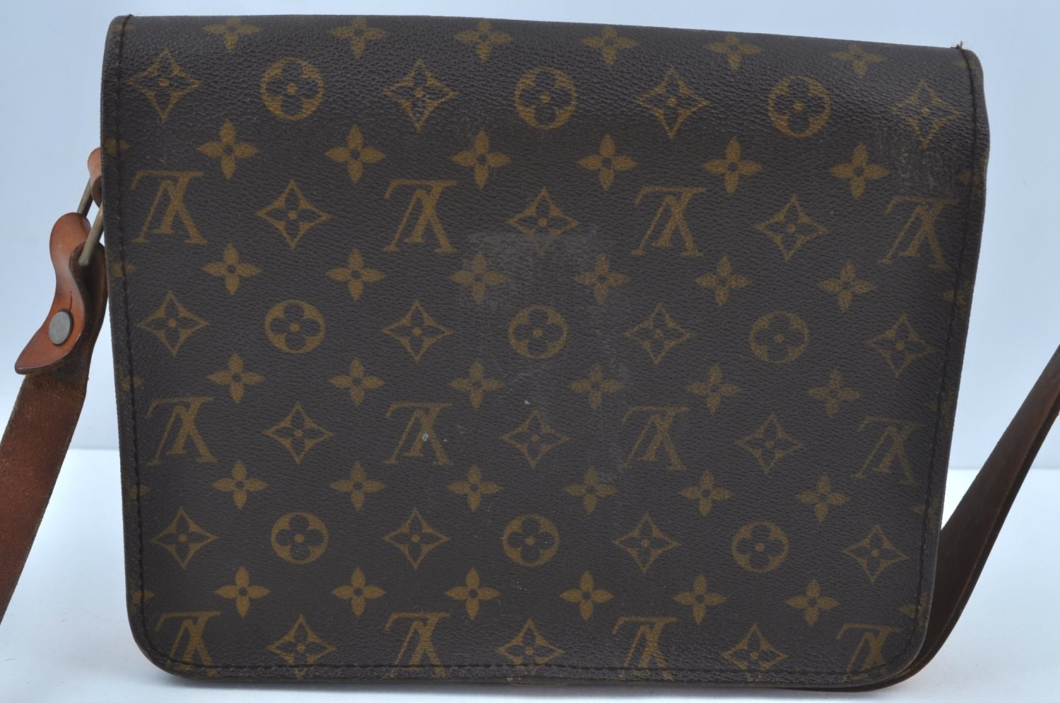 Authentic Louis Vuitton Monogram Cartouchiere GM Shoulder Bag Old Model K8753