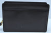 Authentic BALLY Vintage Leather Clutch Hand Bag Purse Black K8804