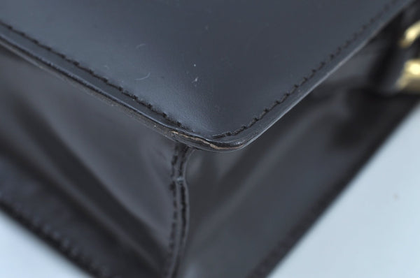 Authentic BALLY Vintage Leather Clutch Hand Bag Purse Black K8804