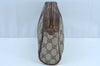 Authentic GUCCI Web Sherry Line Clutch Hand Bag Purse GG PVC Leather Brown K8808