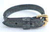 Authentic Louis Vuitton Bracelet Leather Gold Tone Green LV K8815