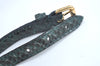 Authentic Louis Vuitton Bracelet Leather Gold Tone Green LV K8815