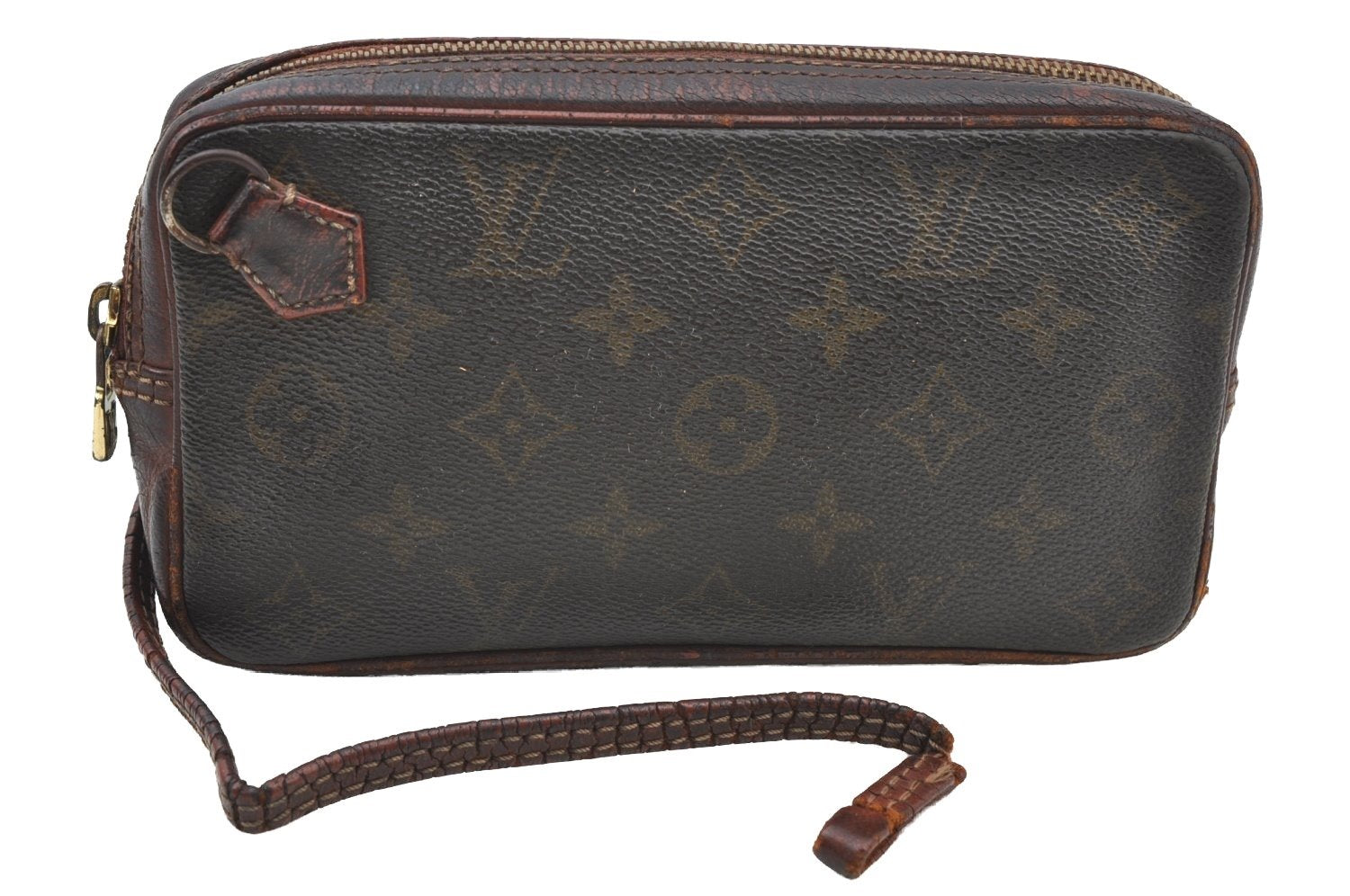 Authentic Louis Vuitton Monogram Pochette Sport Clutch Hand Bag LV Junk K8827