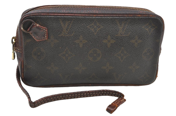 Authentic Louis Vuitton Monogram Pochette Sport Clutch Hand Bag LV Junk K8827