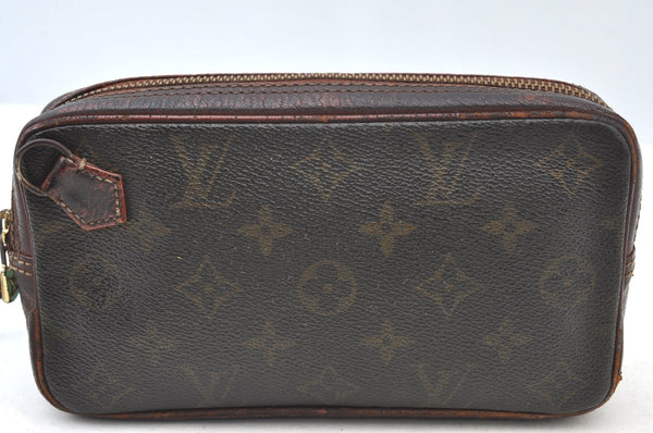 Authentic Louis Vuitton Monogram Pochette Sport Clutch Hand Bag LV Junk K8827