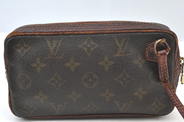 Authentic Louis Vuitton Monogram Pochette Sport Clutch Hand Bag LV Junk K8827