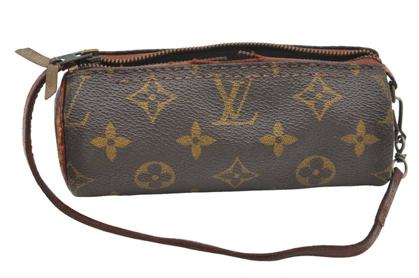 Authentic Louis Vuitton Monogram Papillon Pouch Old Model LV Junk K8828