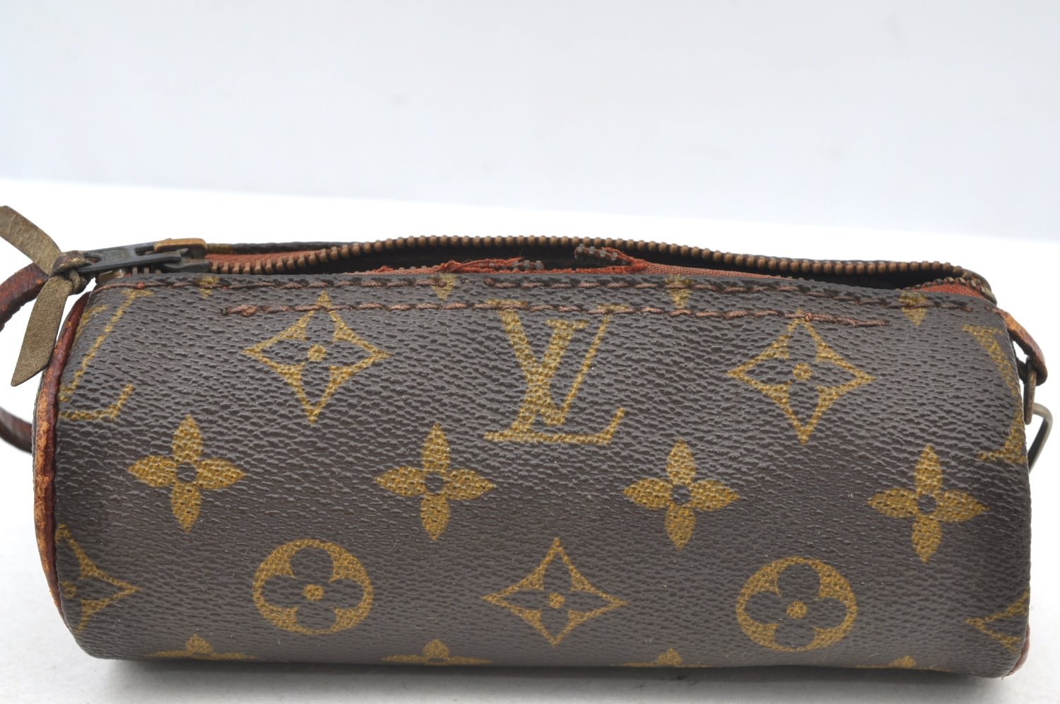 Authentic Louis Vuitton Monogram Papillon Pouch Old Model LV Junk K8828