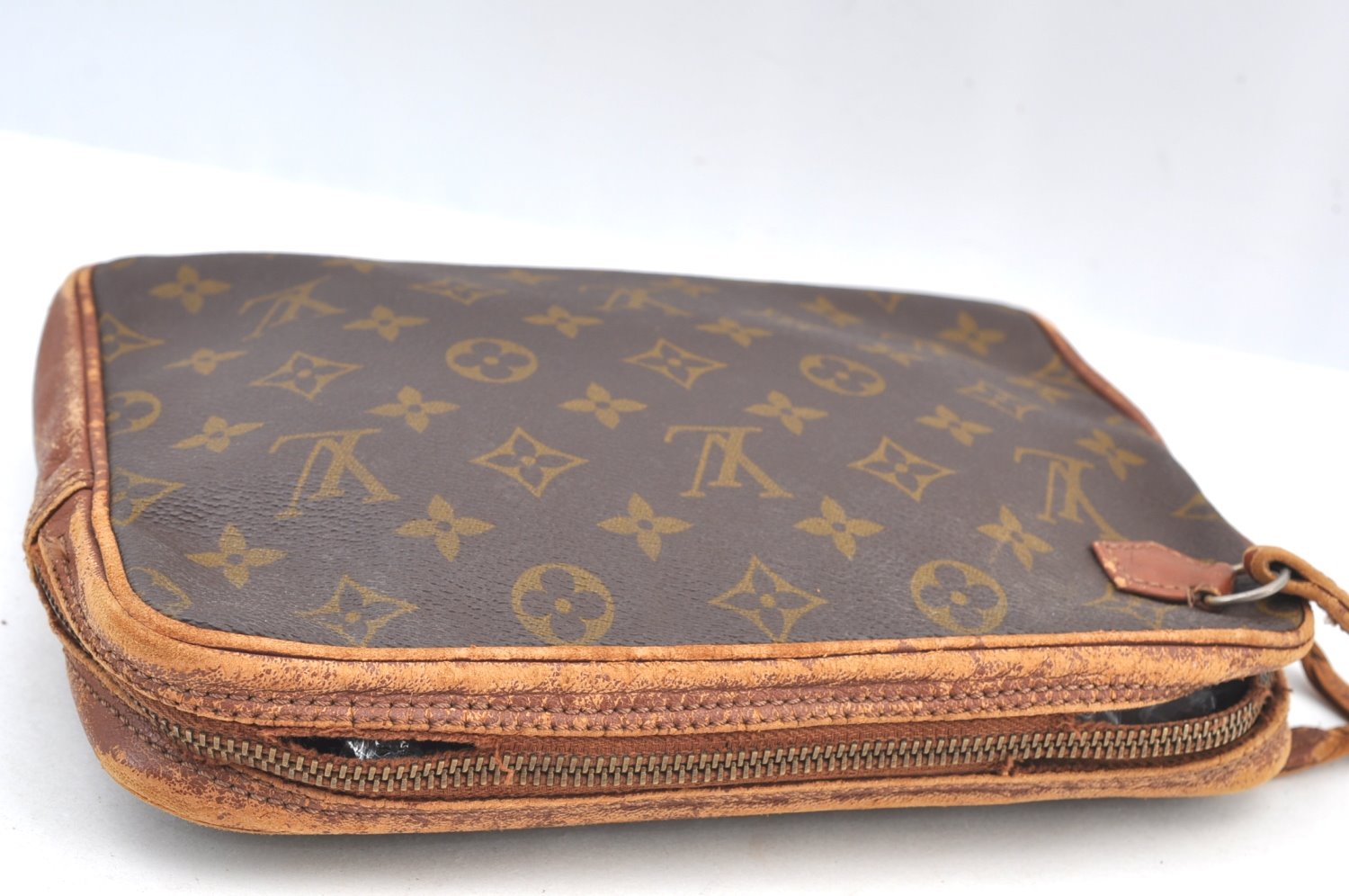 Authentic Louis Vuitton Monogram Pochette Sport Clutch Bag Old Model Junk K8830