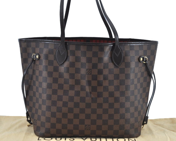 Authentic Louis Vuitton Damier Neverfull MM Shoulder Tote Bag N41358 LV K8854