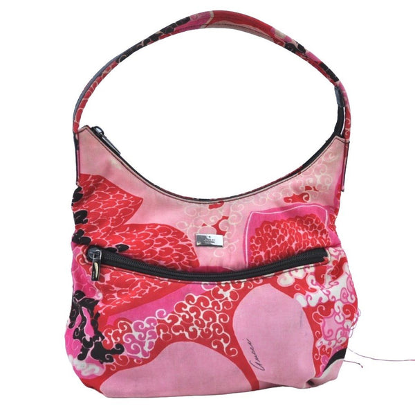 Authentic GUCCI Shoulder Hand Bag Purse Nylon Leather Pink Junk K8861
