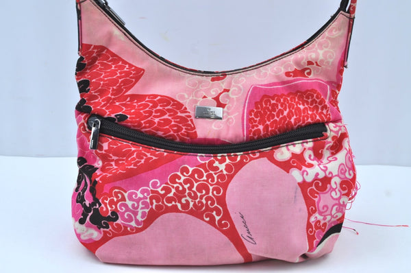Authentic GUCCI Shoulder Hand Bag Purse Nylon Leather Pink Junk K8861