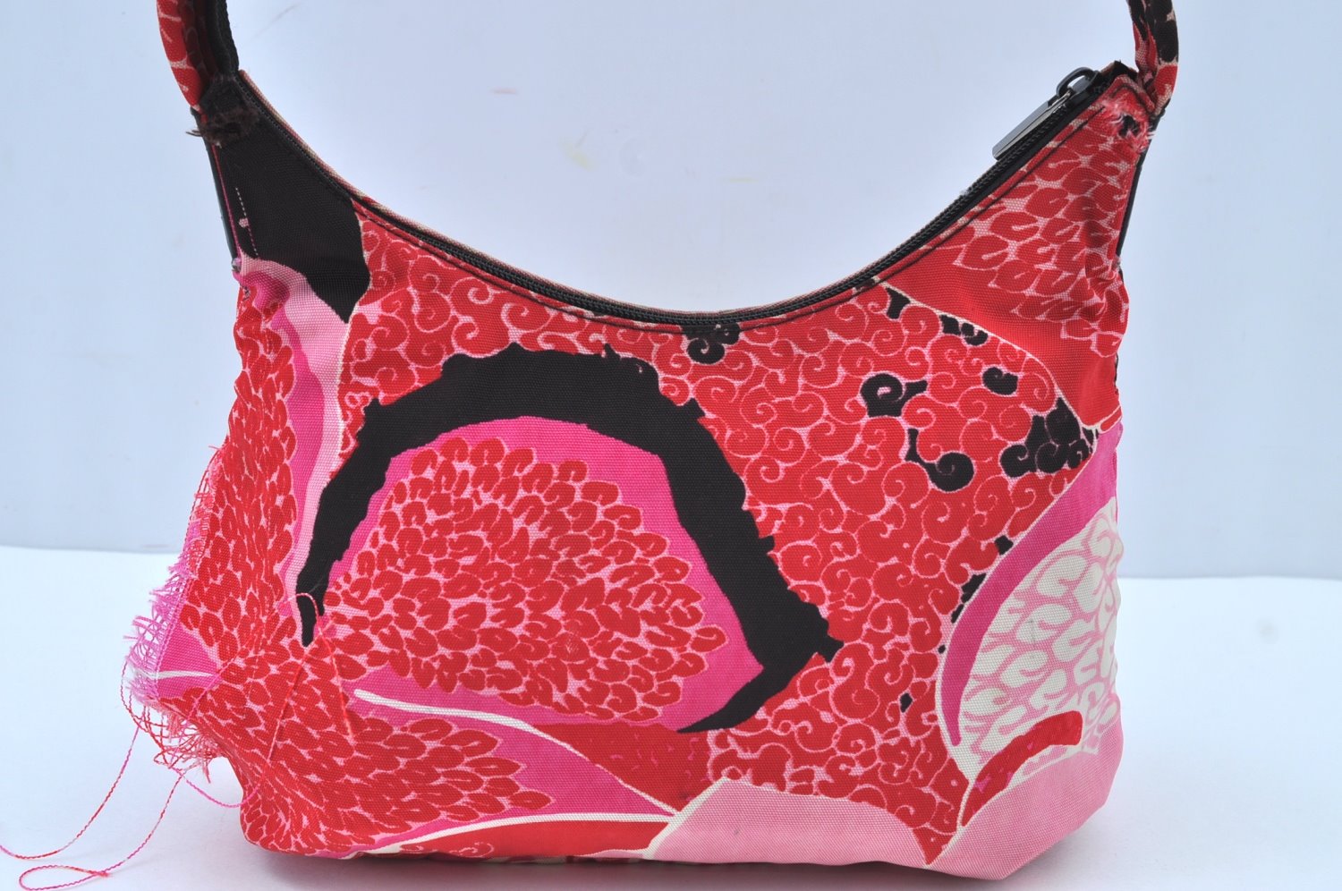 Authentic GUCCI Shoulder Hand Bag Purse Nylon Leather Pink Junk K8861