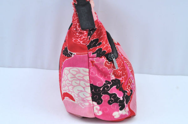 Authentic GUCCI Shoulder Hand Bag Purse Nylon Leather Pink Junk K8861