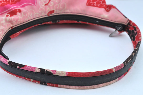 Authentic GUCCI Shoulder Hand Bag Purse Nylon Leather Pink Junk K8861