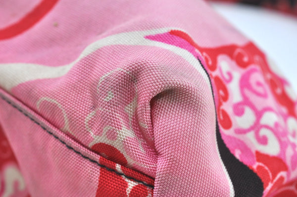 Authentic GUCCI Shoulder Hand Bag Purse Nylon Leather Pink Junk K8861