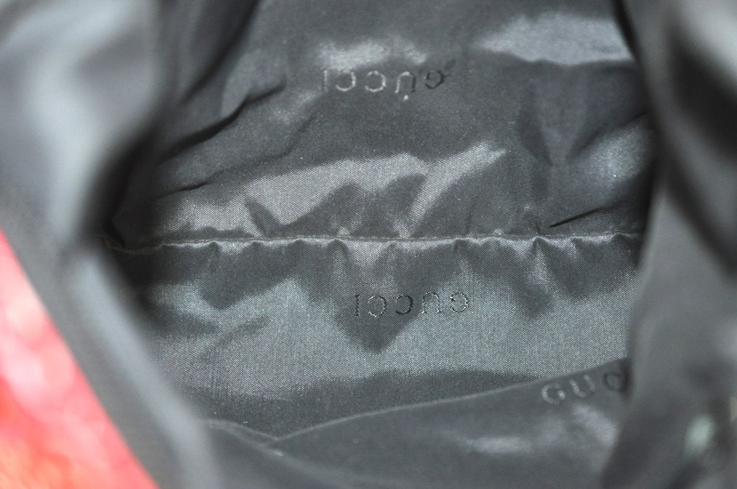 Authentic GUCCI Shoulder Hand Bag Purse Nylon Leather Pink Junk K8861