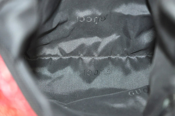 Authentic GUCCI Shoulder Hand Bag Purse Nylon Leather Pink Junk K8861