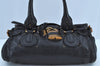 Authentic Chloe Paddington Vintage Leather Shoulder Hand Bag Purse Black K8868