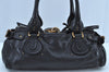 Authentic Chloe Paddington Vintage Leather Shoulder Hand Bag Purse Black K8868