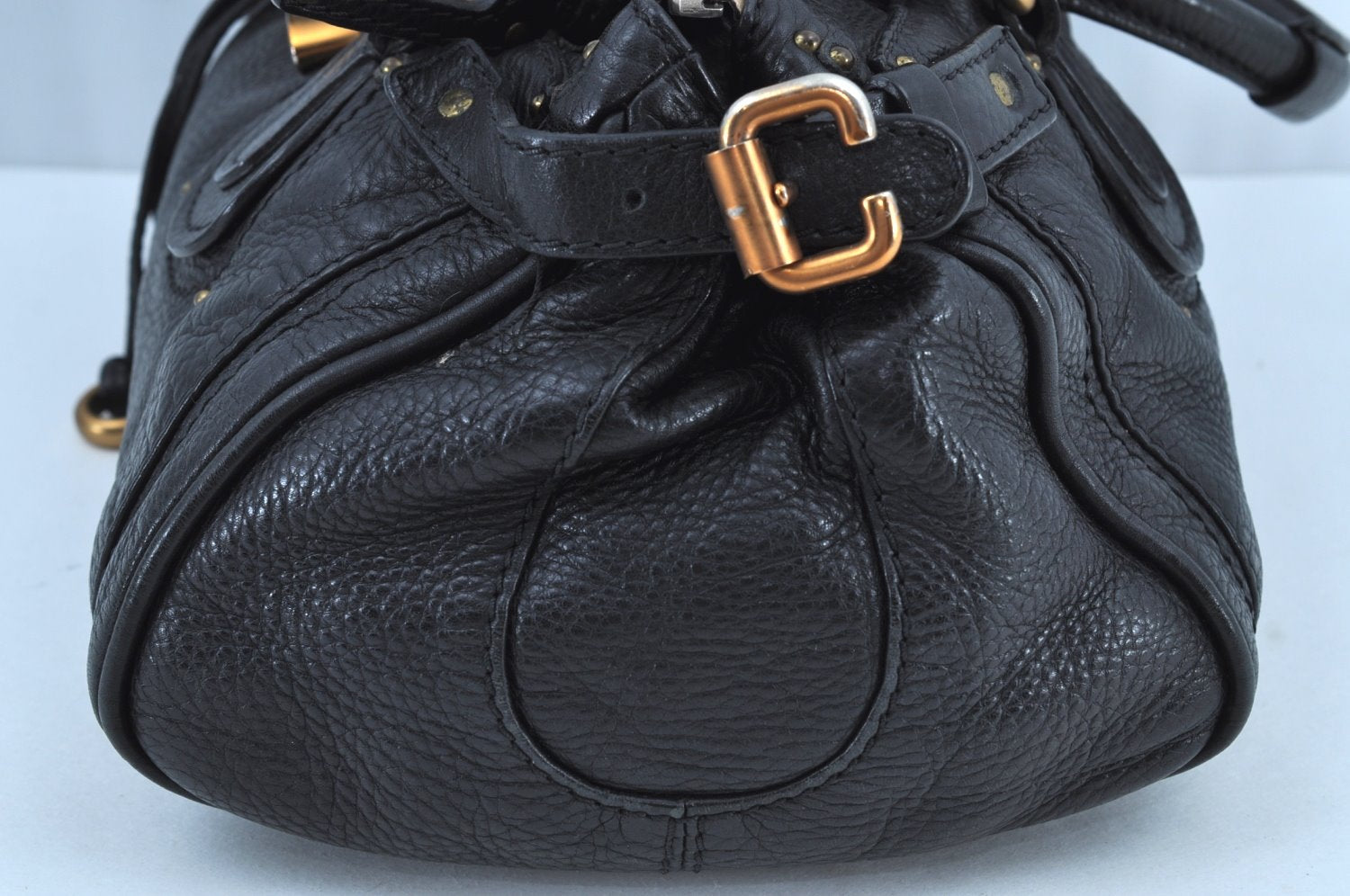 Authentic Chloe Paddington Vintage Leather Shoulder Hand Bag Purse Black K8868