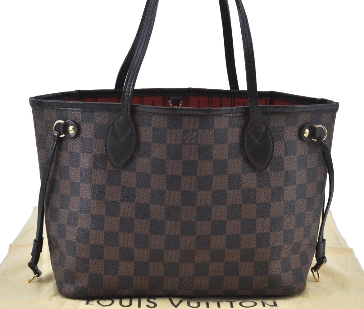 Authentic Louis Vuitton Damier Neverfull PM Shoulder Tote Bag N51109 LV K8873