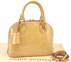 Authentic Louis Vuitton Vernis Alma BB 2Way Shoulder Hand Bag M90064 Beige K8875