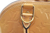 Authentic Louis Vuitton Vernis Alma BB 2Way Shoulder Hand Bag M90064 Beige K8875