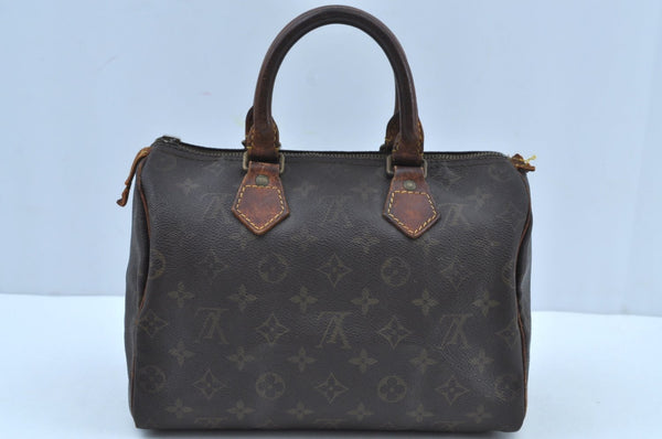 Authentic Louis Vuitton Monogram Speedy 25 Boston Hand Bag M41528 Junk K8879