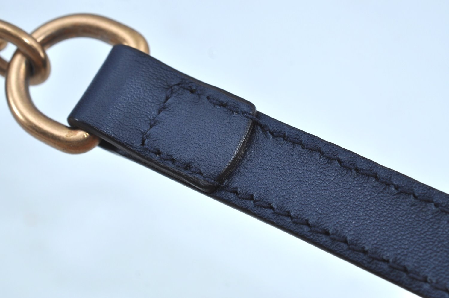 Authentic GUCCI GG Marmont Chain Shoulder Cross Body Bag Denim 447632 Blue K8880