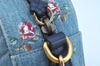 Authentic GUCCI GG Marmont Chain Shoulder Cross Body Bag Denim 447632 Blue K8880