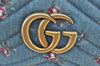 Authentic GUCCI GG Marmont Chain Shoulder Cross Body Bag Denim 447632 Blue K8880