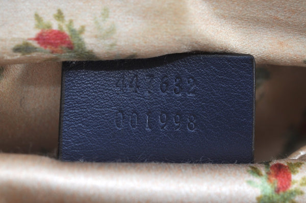 Authentic GUCCI GG Marmont Chain Shoulder Cross Body Bag Denim 447632 Blue K8880