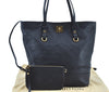 Auth Louis Vuitton Monogram Empreinte Citadine PM Tote Bag Navy M40517 LV K8888